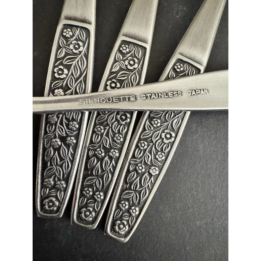 Vintage SILHOUETTE Stainless Forks Japan Lot‎ Of 4